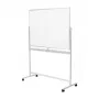 LogiLink EO0064 mobiel dubbelzijdig whiteboard, magnetisch staal, aluminium frame, 120x80 cm, wit/zilver