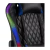 LogiLink EO0076 gaming chair met RGB-verlichting, lendensteun, zwart/blauw