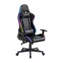 LogiLink EO0076 gaming chair met RGB-verlichting, lendensteun, zwart/blauw