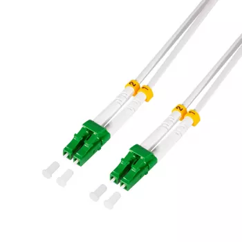 LogiLink FC0LC01 glasvezel-patchkabel, LC/APC naar LC/APC, Singlemode OS2, 1 m, wit