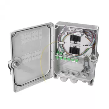 LogiLink FB124LC FTTH/FTTB glasvezel aansluitbox, 24x LC/APC, volledig bestukt, IP55