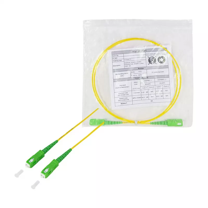 LogiLink glasvezel-patchkabel – simplex, OS2 SM G.657.A2, SC/APC naar SC/APC, 1 m, geel