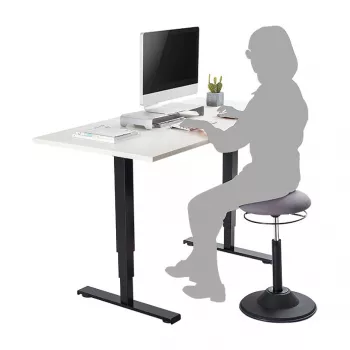 LOGILINK in hoogte verstelbare wipstoel EO0022 - ergonomische kruk voor actief zitten met gaslift, 360° draaibaar, zwart