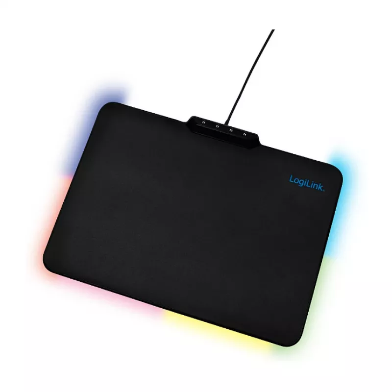 LogiLink ID0155 RGB Gaming Muispad – Siliconen oppervlak, antislip rubberen basis, USB-A-gevoed, 36x26cm, Zwart