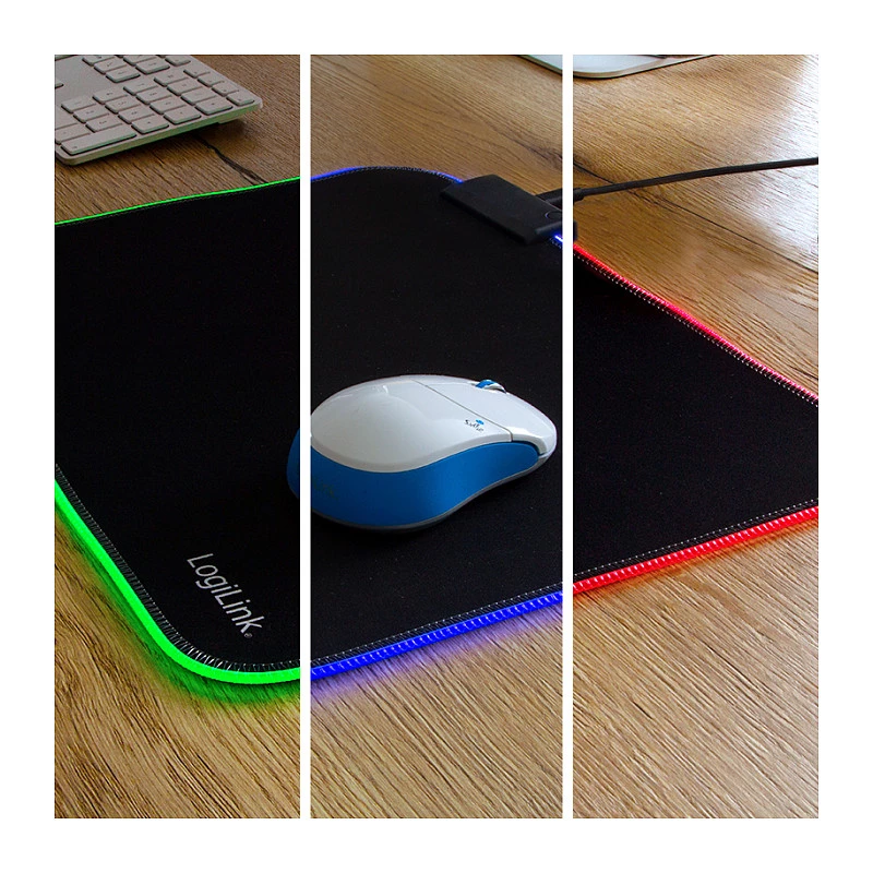 LOGILINK ID0183 Gaming-muismat met RGB LED, 350x260mm, 3mm zacht, Zwart
