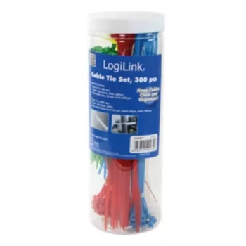 LogiLink KAB0017 tie-wrap set - 300-delig, gemengd (wit, blauw, geel, rood, groen)