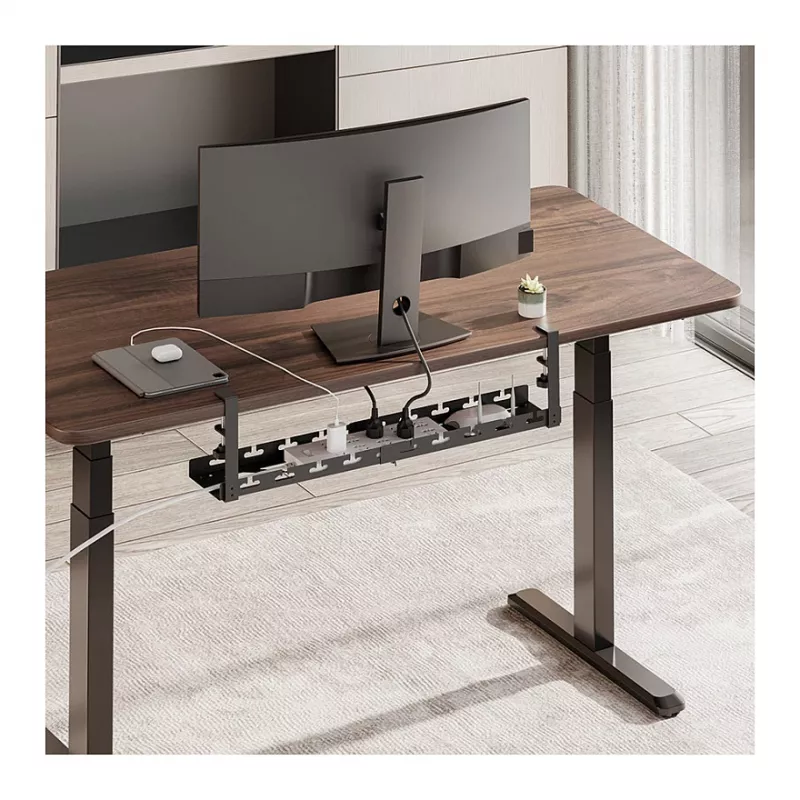 LOGILINK KAB0094 onderbureau kabelgoot, klemsysteem, uitschuifbaar, metaal, zwart