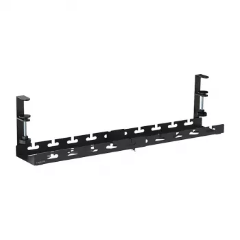 LOGILINK KAB0094 onderbureau kabelgoot, klemsysteem, uitschuifbaar, metaal, zwart