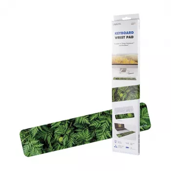 LogiLink polssteun voor toetsenbord, lang - ergonomische memory-foam polssteun voor volledige toetsenborden, antislipbasis, zwart