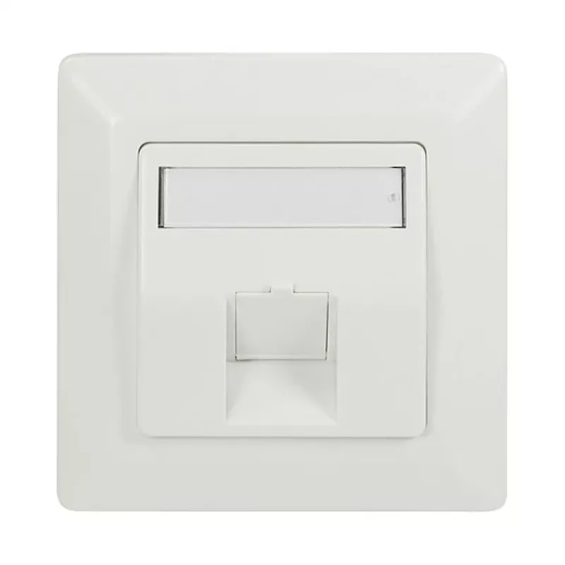LogiLink keystone faceplate 45° voor 1 module, zuiverwit