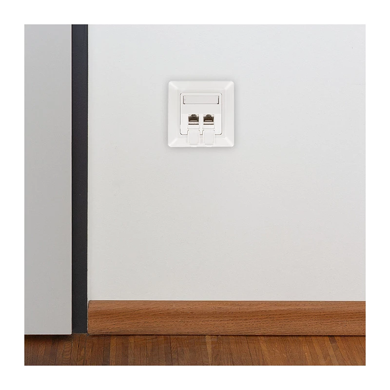 LogiLink Keystone-afdekking voor 2 modules, opbouw, UP/50, zuiver wit