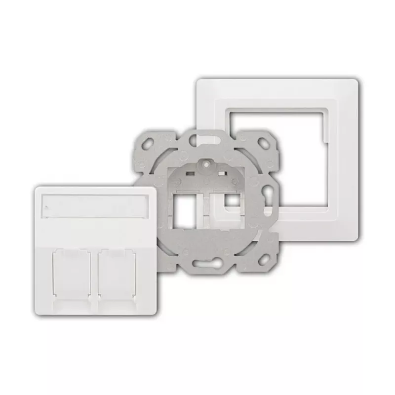 LogiLink Keystone-afdekking voor 2 modules, opbouw, UP/50, zuiver wit