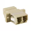 LogiLink LC duplex multimode glasvezeladapter met flens, beige