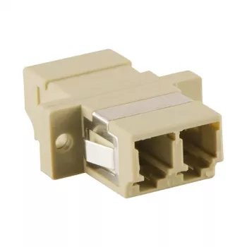 LogiLink LC duplex multimode glasvezeladapter met flens, beige