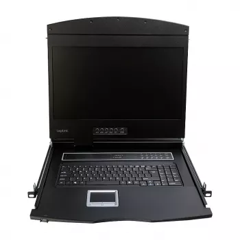 LOGILINK LC902GE KVM-console met 19 inch LCD-scherm, VGA, Duits toetsenbord