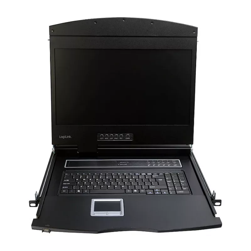 LOGILINK LC902GE KVM-console met 19 inch LCD-scherm, VGA, Duits toetsenbord