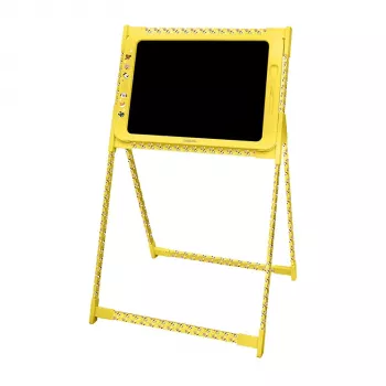 LogiLink LCD-schrijftablet 19 cm, geel – herbruikbaar meerkleurig tekenbord met wis- en vergrendelfunctie