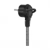 LogiLink LPS104 verlengkabel, CEE 7/7 naar CEE 7/3, textielvlecht, zwart/grijs, 3 m