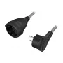 LogiLink LPS104 verlengkabel, CEE 7/7 naar CEE 7/3, textielvlecht, zwart/grijs, 3 m