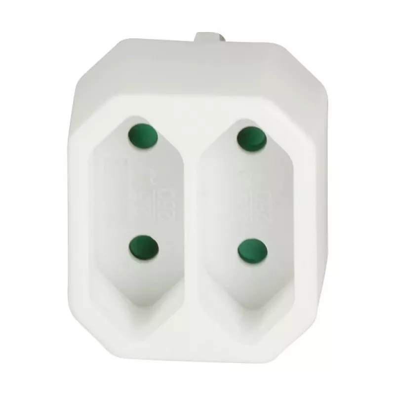 LogiLink LPS218 euro-stopcontactadapter met 2 stopcontacten, wit