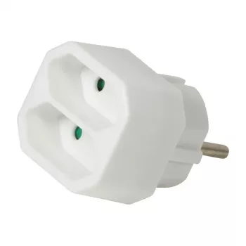 LogiLink LPS218 euro-stopcontactadapter met 2 stopcontacten, wit