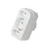 LogiLink LPS221 Schuko naar 2x Euro + 1x randaarde stopcontact-adapter, wit, 16 A, 250 V, 3680 W, kinderveiligheid