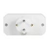 LogiLink LPS221 Schuko naar 2x Euro + 1x randaarde stopcontact-adapter, wit, 16 A, 250 V, 3680 W, kinderveiligheid