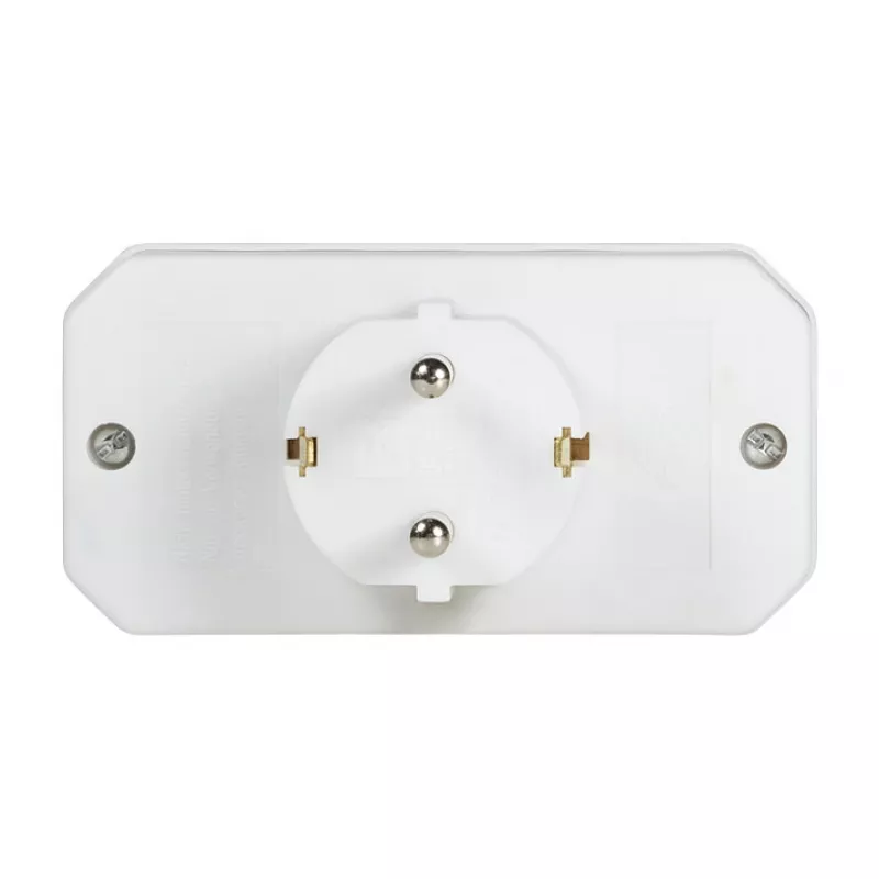 LogiLink LPS221 Schuko naar 2x Euro + 1x randaarde stopcontact-adapter, wit, 16 A, 250 V, 3680 W, kinderveiligheid