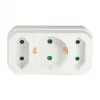 LogiLink LPS221 Schuko naar 2x Euro + 1x randaarde stopcontact-adapter, wit, 16 A, 250 V, 3680 W, kinderveiligheid