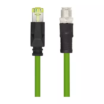 LogiLink M12 CAT6A industriële patchkabel, PUR, M12 X-gecodeerd naar RJ45, 2,00 m