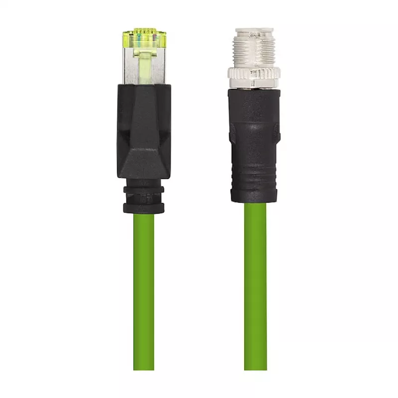 LogiLink M12 CAT6A industriële patchkabel, PUR, M12 X-gecodeerd naar RJ45, 20 m