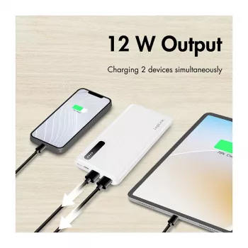 Logilink mobiele powerbank, LiPo, 8000 mAh, wit