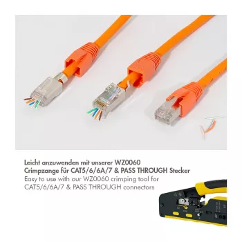 LogiLink modulaire stekker RJ45 Cat.6A STP Pass Through, 10-pack