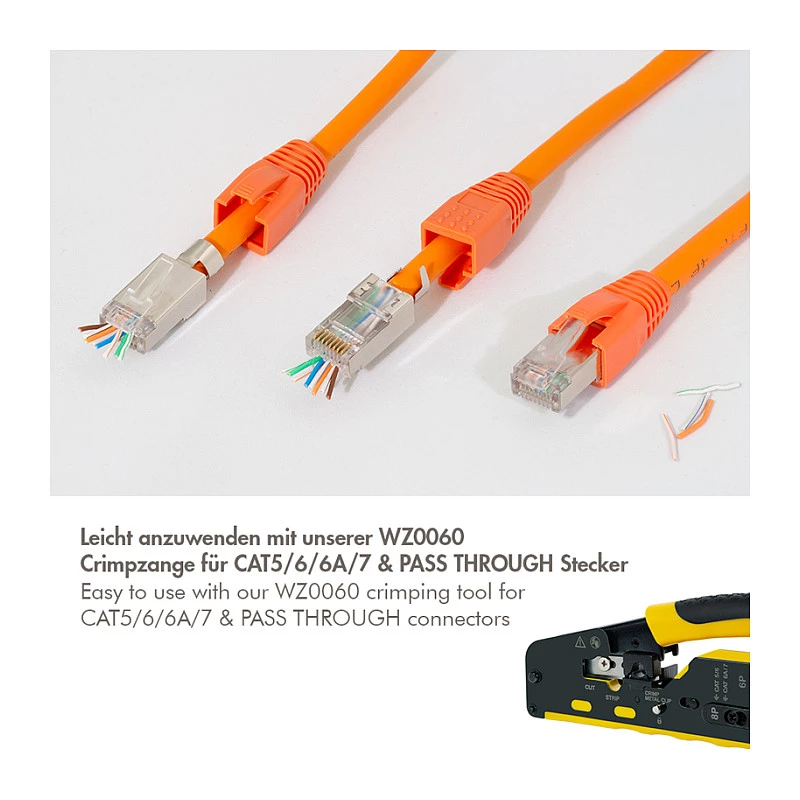 LogiLink modulaire stekker RJ45 Cat.6A STP Pass Through, 10-pack