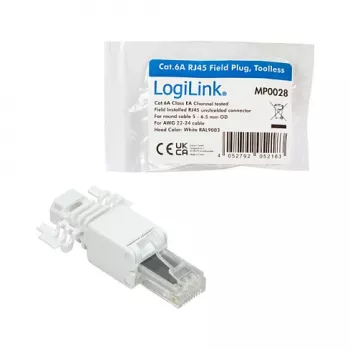 LogiLink modulaire stekker RJ45 Cat.6A, UTP, gereedschapsloos, wit