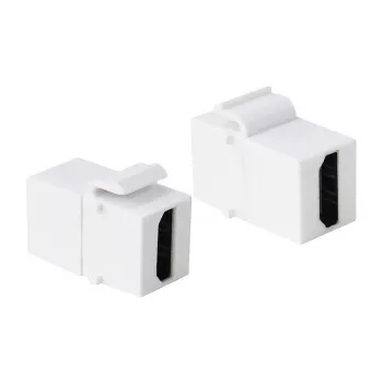 LogiLink NK0014 HDMI Keystone-koppelmodule, bus naar bus, wit, 4K 60Hz, HDCP 2.2, 18 Gbit/s, Snap-in