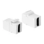LogiLink NK0014 HDMI Keystone-koppelmodule, bus naar bus, wit, 4K 60Hz, HDCP 2.2, 18 Gbit/s, Snap-in