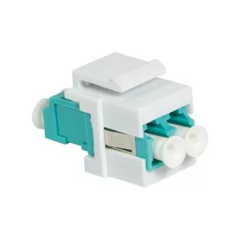 LogiLink NK0031 Keystone LC-duplex multimode OM3/OM4 glasvezelkoppelaar, aqua