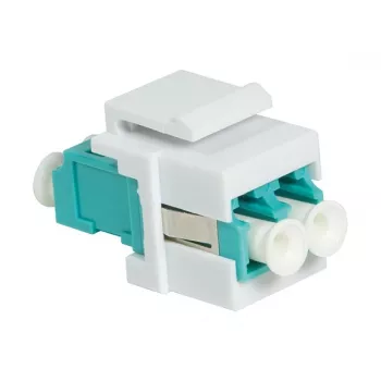LogiLink NK0031 Keystone LC-duplex multimode OM3/OM4 glasvezelkoppelaar, aqua