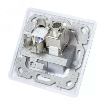 LogiLink NK4020 keystone wandcontactdoos, inbouw, 2 modules, signaalwit