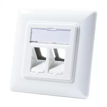 LogiLink NK4020 keystone wandcontactdoos, inbouw, 2 modules, signaalwit