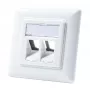 LogiLink NK4020 keystone wandcontactdoos, inbouw, 2 modules, signaalwit