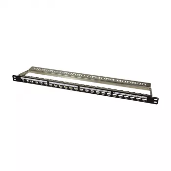 LogiLink NK4040 24-poorts afgeschermd Keystone-patchpanel, 0,5U, zwart