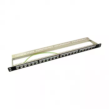 LogiLink NK4040 24-poorts afgeschermd Keystone-patchpanel, 0,5U, zwart