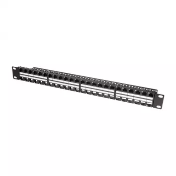 LogiLink NK4045 Keystone patchpanel 1U 48 poorten onafgeschermd Zwart