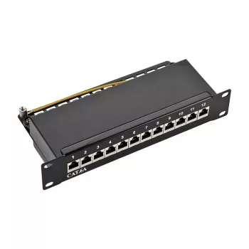 LogiLink NP0052B 12-Port Cat6A STP Patchpaneel