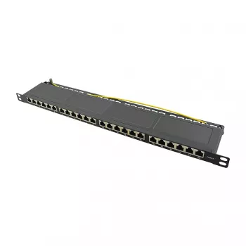 Logilink NP0063 24-poorts Cat6A STP patchpaneel 19 inch 0,5U zwart