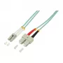 LogiLink OM3 LC/SC duplex multimode glasvezel-patchkabel, 10 m, aqua, LSZH