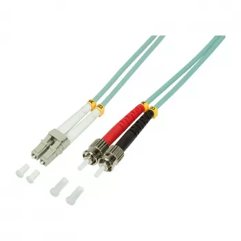 LogiLink OM3 LC naar ST duplex multimode glasvezel-patchkabel, 1m, LSZH aqua