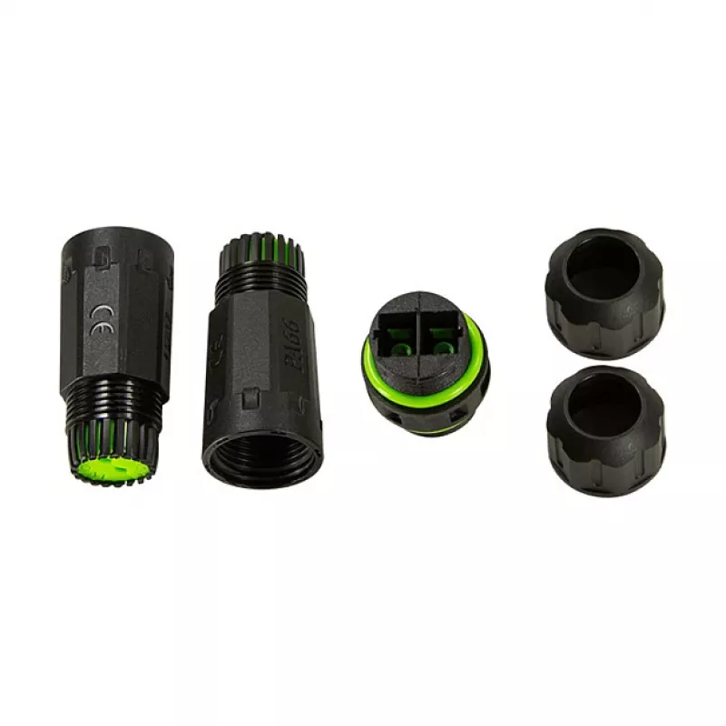 LOGILINK outdoor fiber optic duplex SC connector met 2 kabelwartels, IP67, zwart